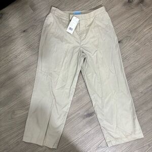 Sigrid Olsen Beige Straight Leg Cropped Pants Women’s Sz 4 NWT Nautical Classic